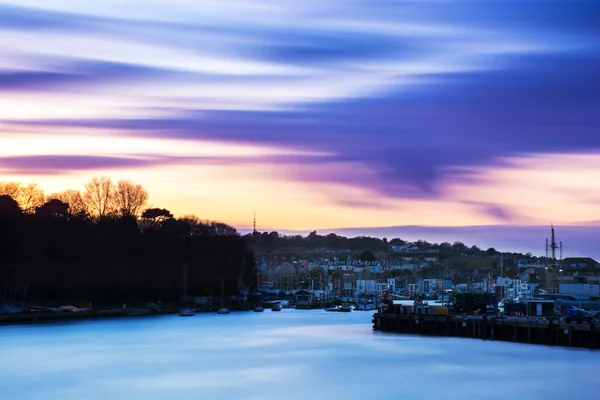 Sonnenuntergang im Hafen von Weymouth — Stockfoto