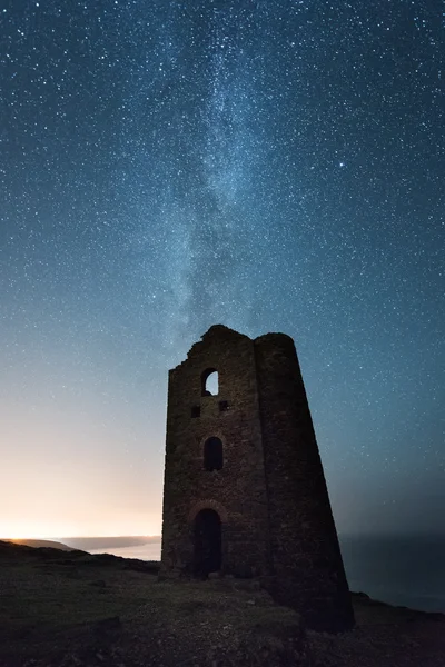 Wheal Coates Mine Voie lactée Cornwall — Photo