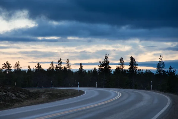 Zonsondergang Noord-Finland — Stockfoto