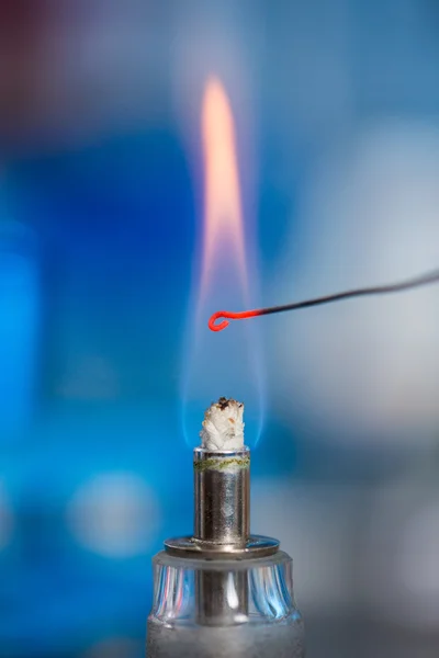 Микробиологическая прививка в пламени — стоковое фото