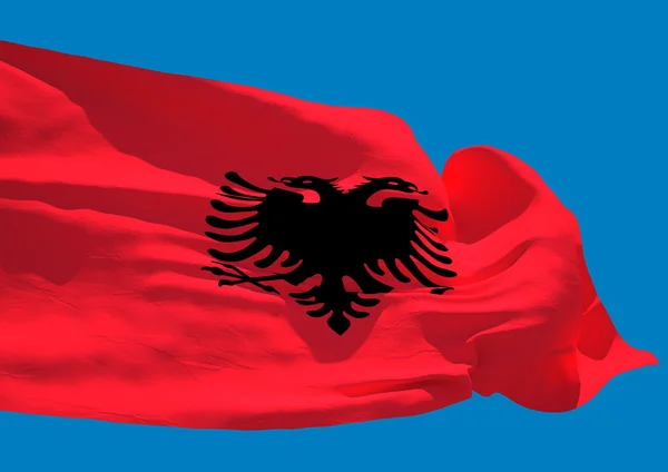 Albania fala flaga Hd — Zdjęcie stockowe