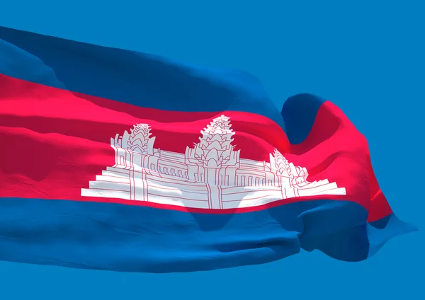Kambodża fala flaga Hd 3d ilustracja — Zdjęcie stockowe