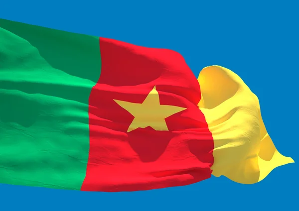 Camerún bandera de onda HD 3D ilustración — Foto de Stock