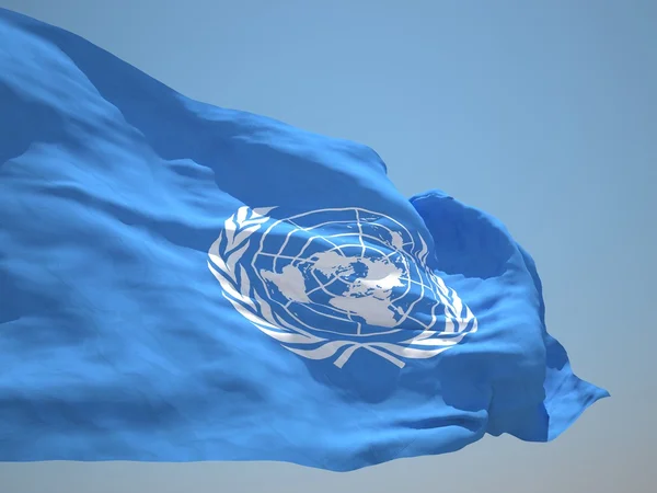 联合国高清旗帜 — 图库照片