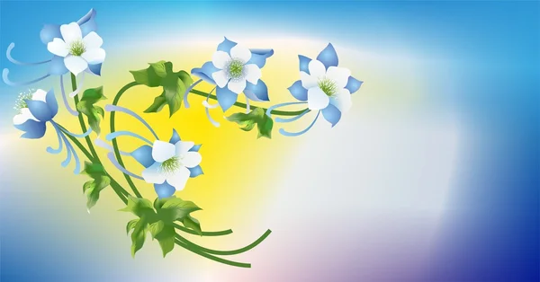 Błękitny kwiat z liści — Wektor stockowy