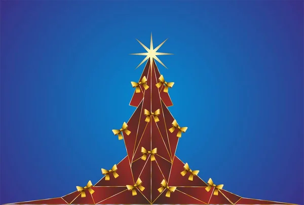 Composición Del Árbol Navidad Cintas Para Navidad — Vector de stock