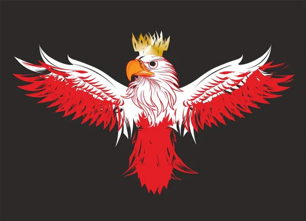Rot Weiße Komposition Mit Einem Adler Der Mitte — Stockvektor