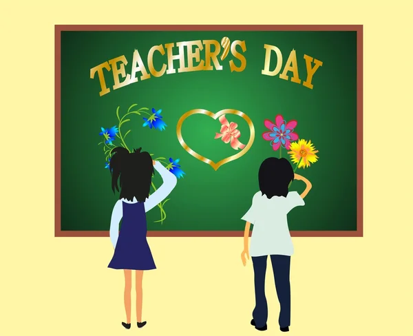 Day the teacher, — Stock Vector