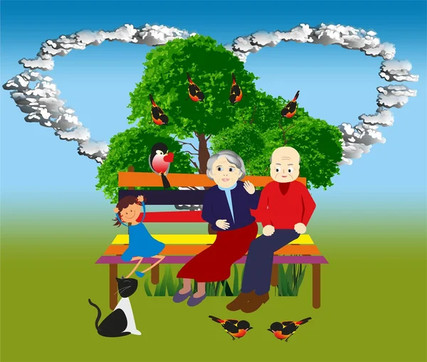 Día de la abuela y el abuelo , — Vector de stock