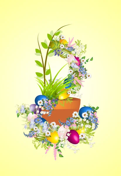 Easter composition, — Stock Vector