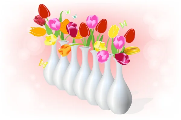 花瓶里的花, — 图库矢量图片
