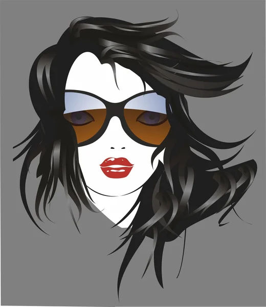 Kvinnan med solglasögon — Stock vektor