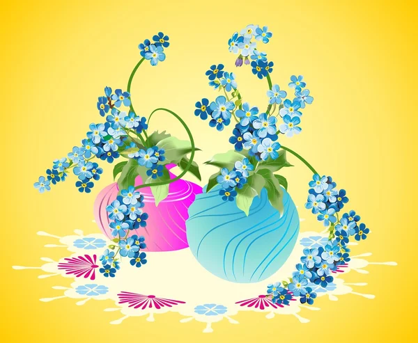 花の花瓶 — ストックベクタ