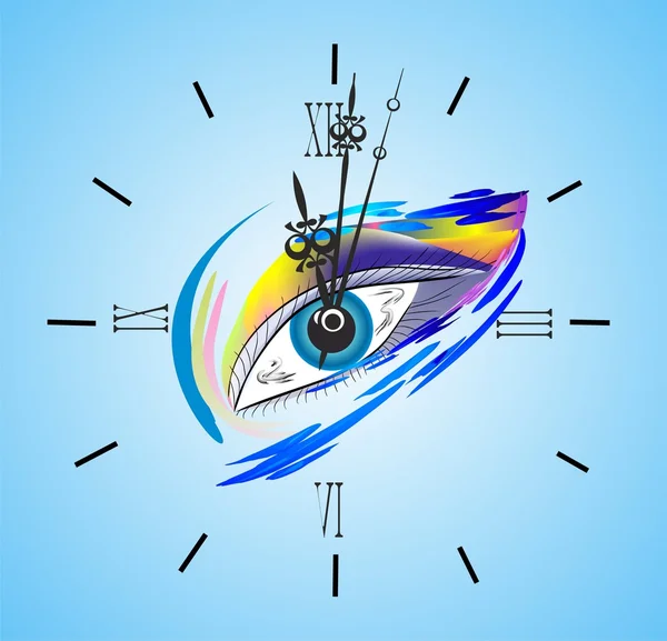 Relógio abstrato olho — Vetor de Stock