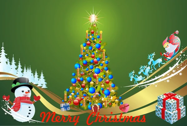 Christmas decoration of the Christmas tree, — Stock Vector