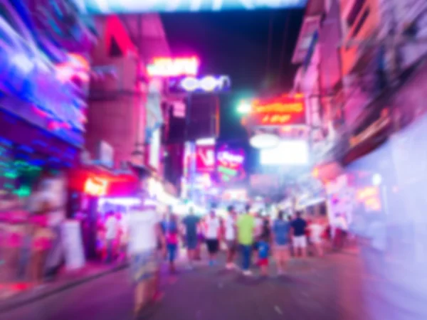 Blur background image of people on a Walking Street Pattaya — Stock Photo, Image