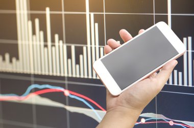 El borsa grafik grafikler ile Smartphone