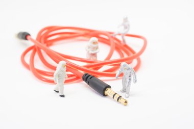Auxiliary audio stereo cable cord  clipart