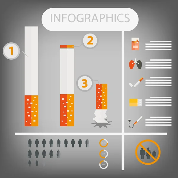 Infográficos de cigarros . — Vetor de Stock