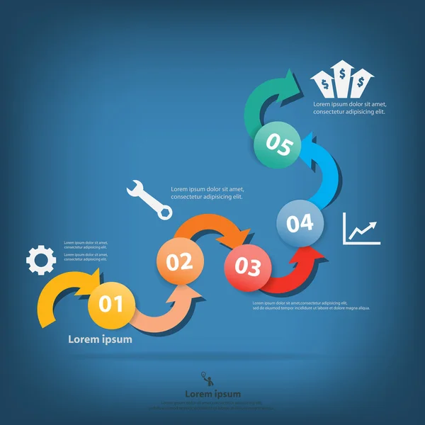 Diseño colorido del vector para la disposición del flujo de trabajo — Archivo Imágenes Vectoriales