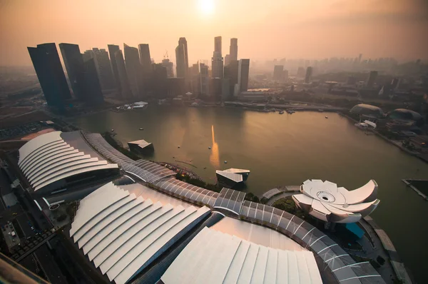 Sunset at Marina bay — Stock Photo, Image