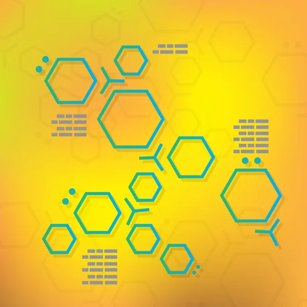 Science chimique hexagonale moléculaire — Image vectorielle