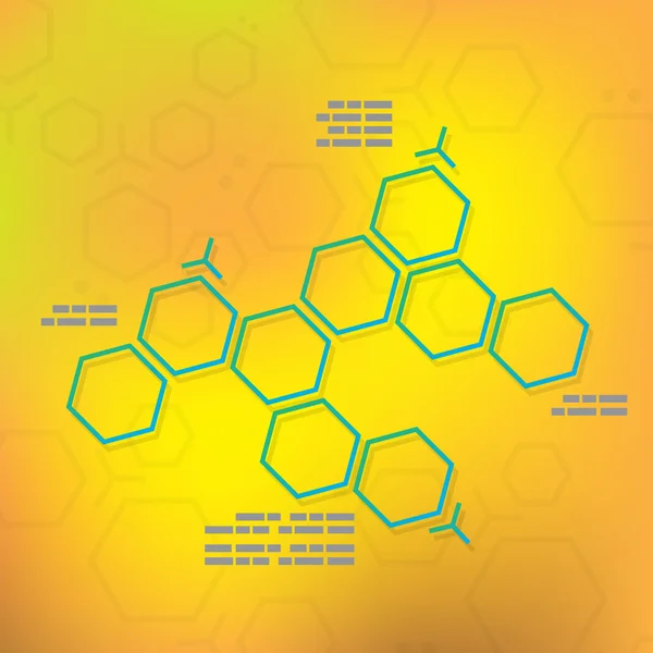 Science chemical hexagonal molecular — Stock Vector