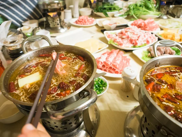 Hua gua - kinesiska hot pot shabu shabu — Stockfoto