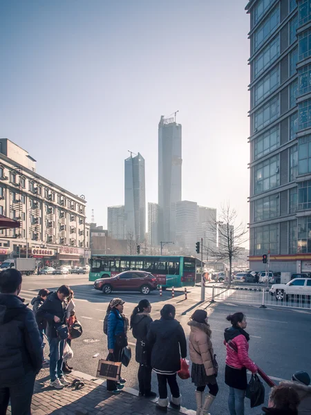 Skyscraper under construction in Dalian. — Stock Photo, Image