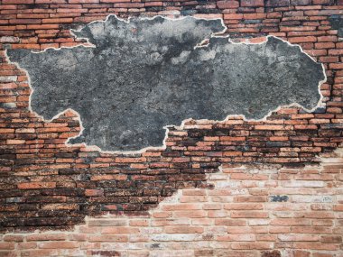 Betonlu eski tuğla duvar