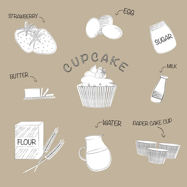 Cup cake recept — Stockfoto