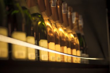 şarap şişeleri mahzende