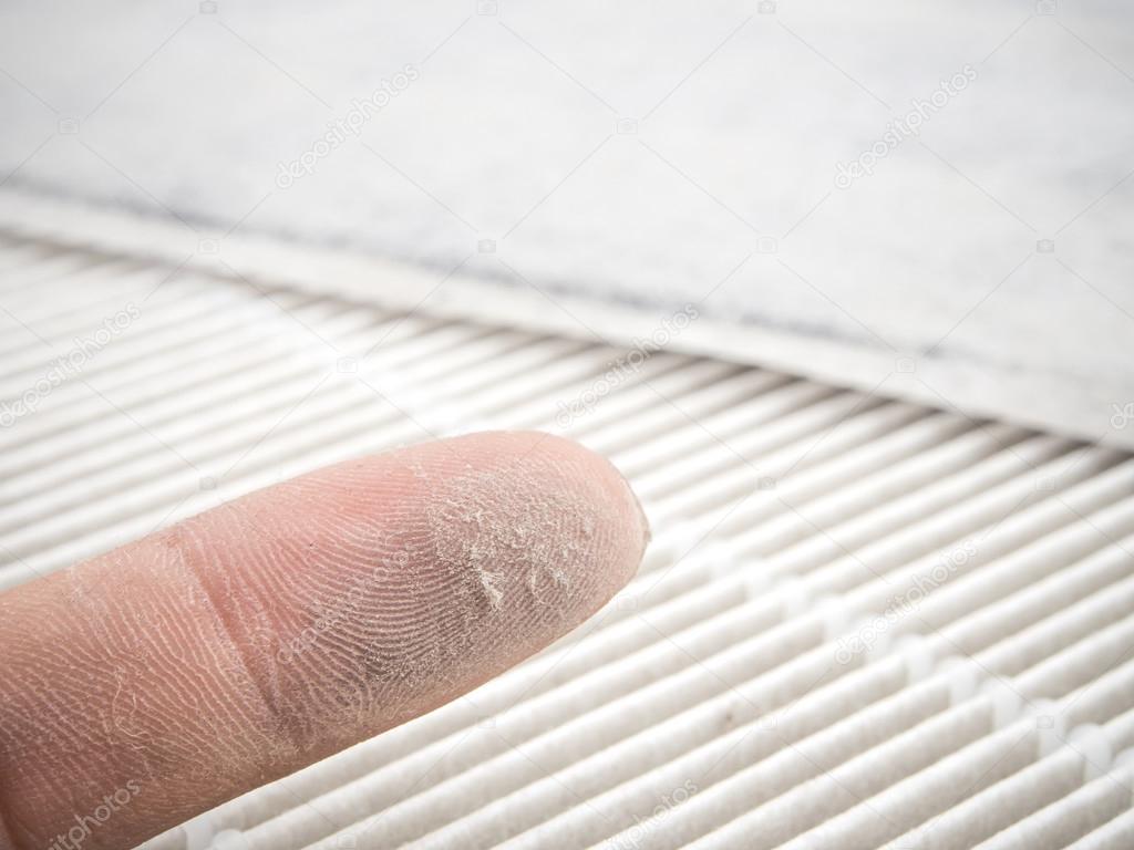 Dust on finger