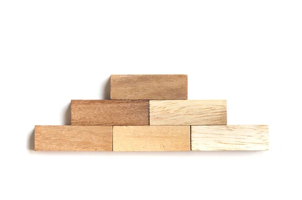 Wood blok skládání jako krok schodiště. — Stock fotografie