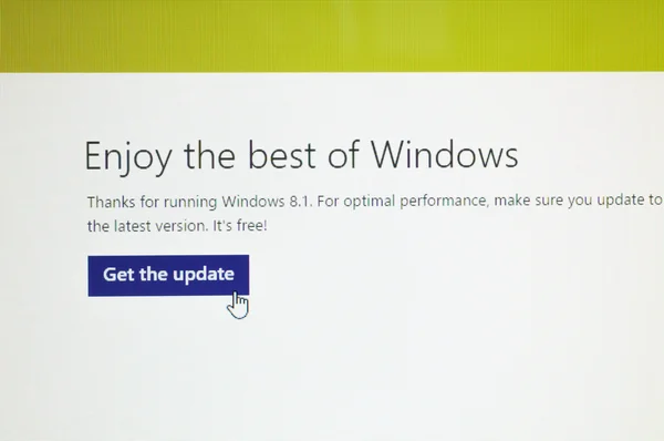 Update page of Microsoft Windows — Stock Photo, Image