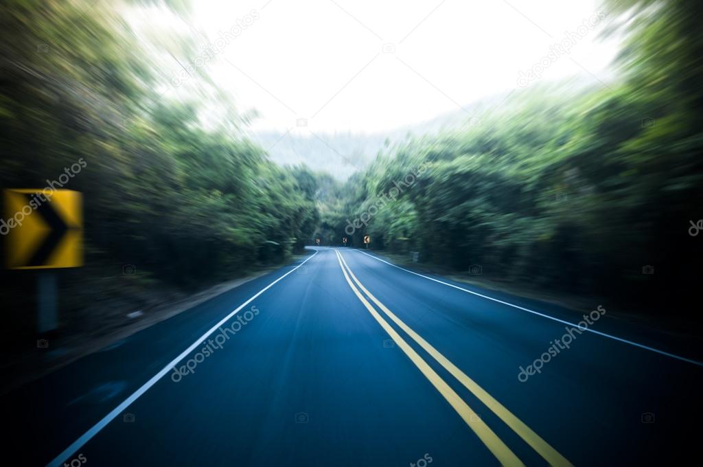 Road with motion blur