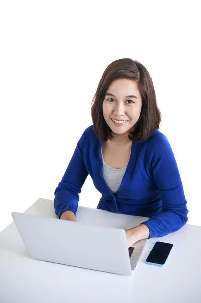 Business woman working with laptop — Stock Photo, Image