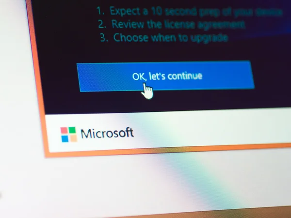Update-Bildschirm von microsoft windows 10. — Stockfoto