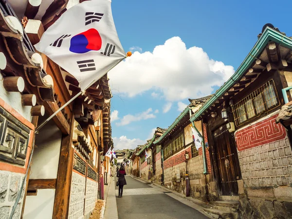 Bukchon Hanok Village in Seoul, Südkorea. — Stockfoto