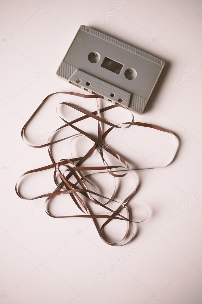 Cassette with mess of tape
