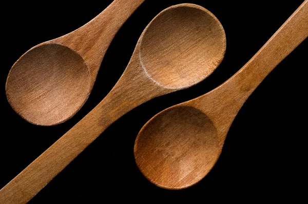 Wood spoons isolated — Stock Photo, Image