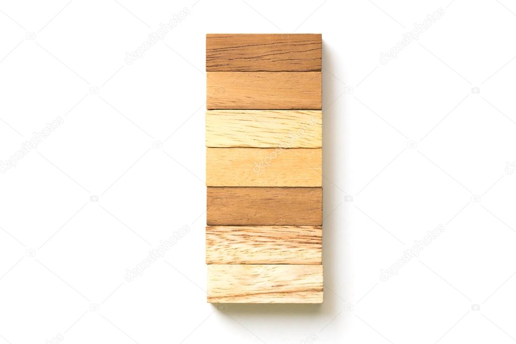Arranging wood block stacking. 
