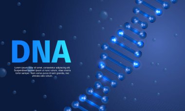  Soyut 3 boyutlu DNA. Çokgen genli DNA genetik molekülü. Tıp bilimi, genetik arka plan teknolojisi.