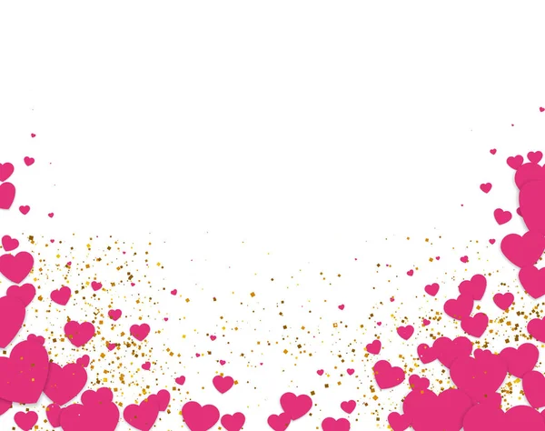 Walentynkowe dekoracje. - Tak. Uroczysty design transparentu jest różowe serca. Ramy do gratulacji.. — Wektor stockowy
