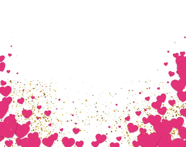 Valentinstag Dekorationen. . Das festliche Design des Banners besteht aus rosafarbenen Herzen. Ein Rahmen für Glückwünsche. Stockvektor