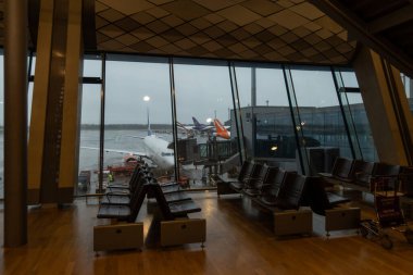New York, ABD - 20 Ekim 2020: Covid-19 Salgını nedeniyle boş bir terminal