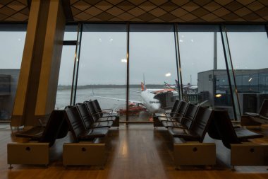 New York, ABD - 20 Ekim 2020: Covid-19 Salgını nedeniyle boş bir terminal