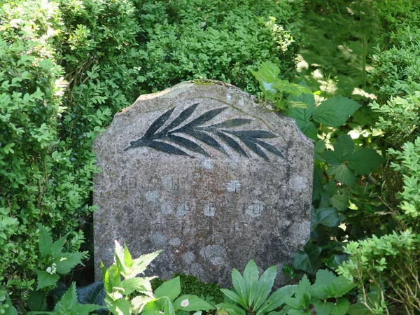 Obraz Palmové Větve Hrobce Hřbitově — Stock fotografie