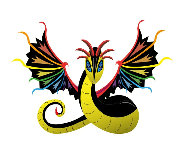 Arco iris de serpiente alada Vectores de stock libres de derechos