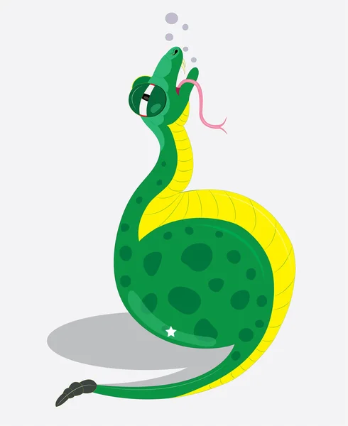 The snake ate orange — Stock Vector